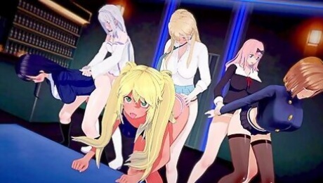 Hentai 3d And Car Toon - Orgy With Marin, Yamada, Hibiki, Nobara, Emilia And Ichika