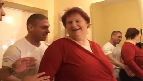 Fat granny gets her pussy and asshole drilled hard