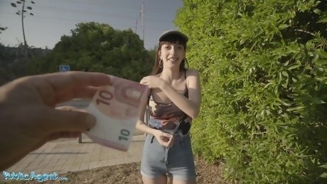 Pretty Slim Brunette Spanish Gal Caomei Bala Pleases a Stranger With Risky Outdoor Sex For Money