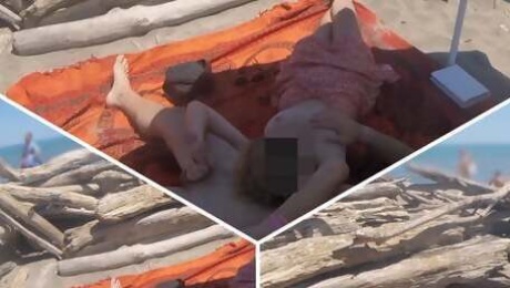 Exhibitionist Teacher Outdoor Amateur Milf Handjob Big Cock on Nudity Beach public in front of voyeur with cum P2 - MissCreamy