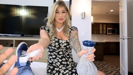 BrattyMILF - Big Tit Stepmom Takes Care Of Stepson With Sloppy Blowjob