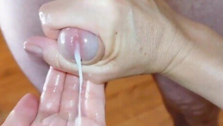 Handjob Technique: Cock Polishing. Triple Cumshot Glans Massage Montage (Milking-time)